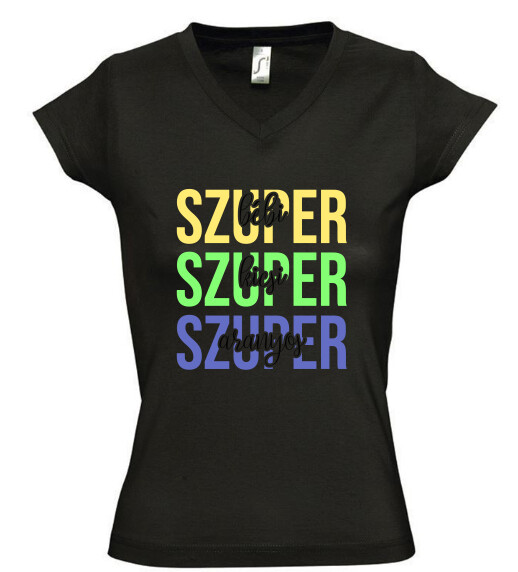 Női V nyakú póló