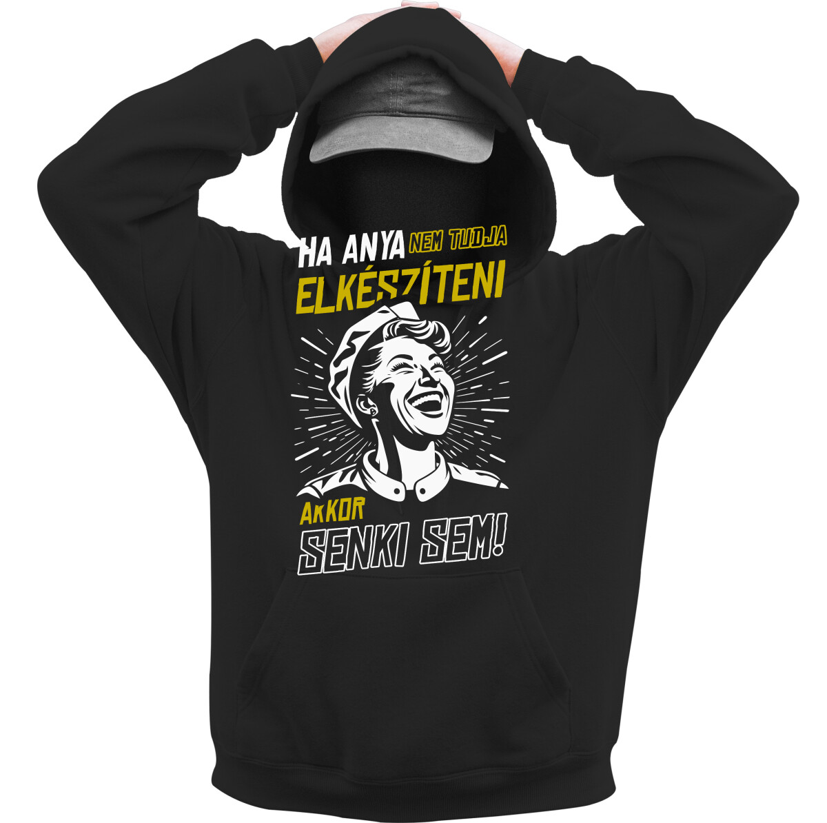 Kapucnis belebújós pulóver