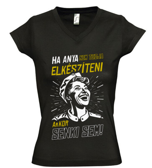 Női V nyakú póló