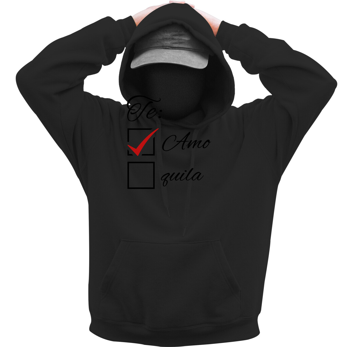 Kapucnis belebújós pulóver