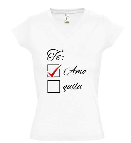 Női V nyakú póló