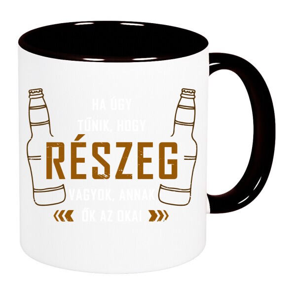 Színes fülű és belsejű bögre