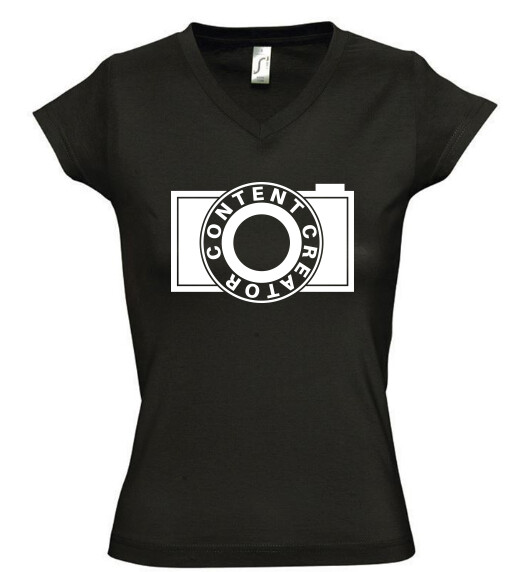 Női V nyakú póló