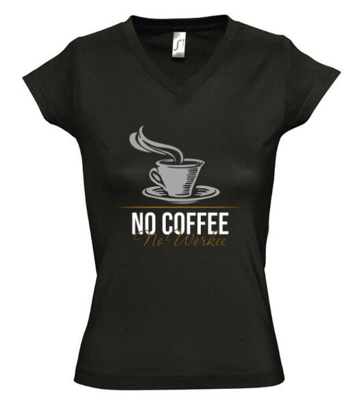 Női V nyakú póló