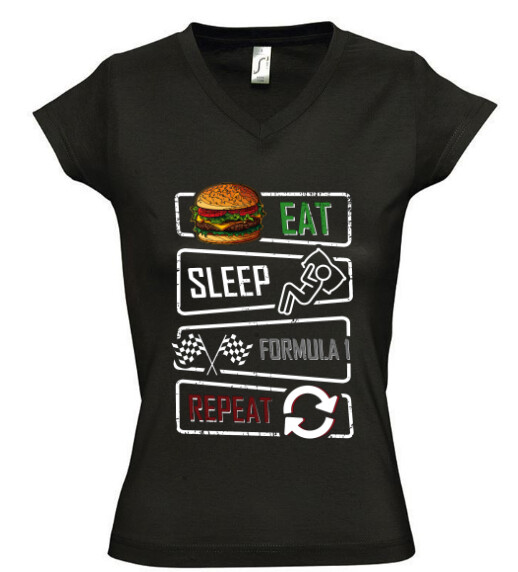 Női V nyakú póló