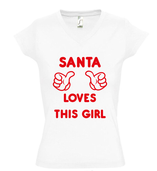 Női V nyakú póló