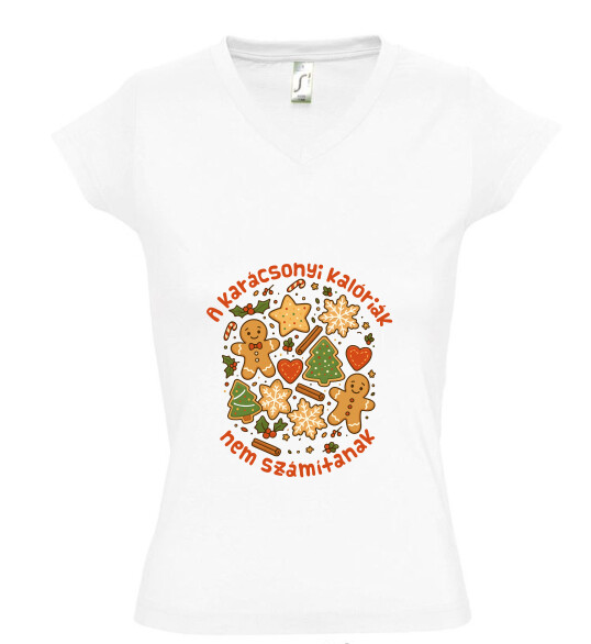 Női V nyakú póló