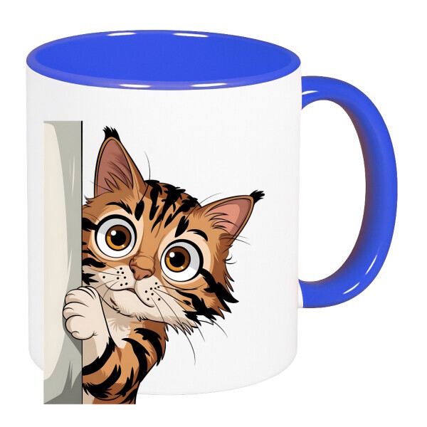 Színes fülű és belsejű bögre