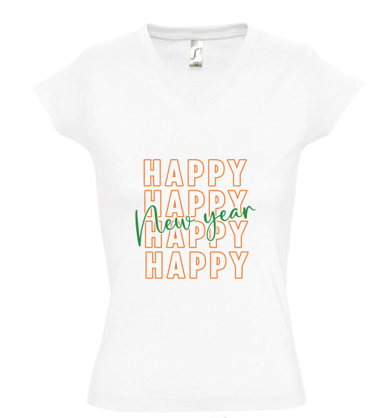 Női V nyakú póló