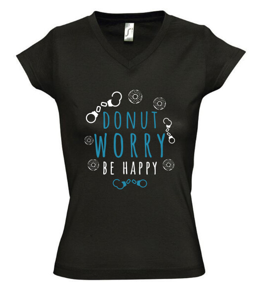 Női V nyakú póló