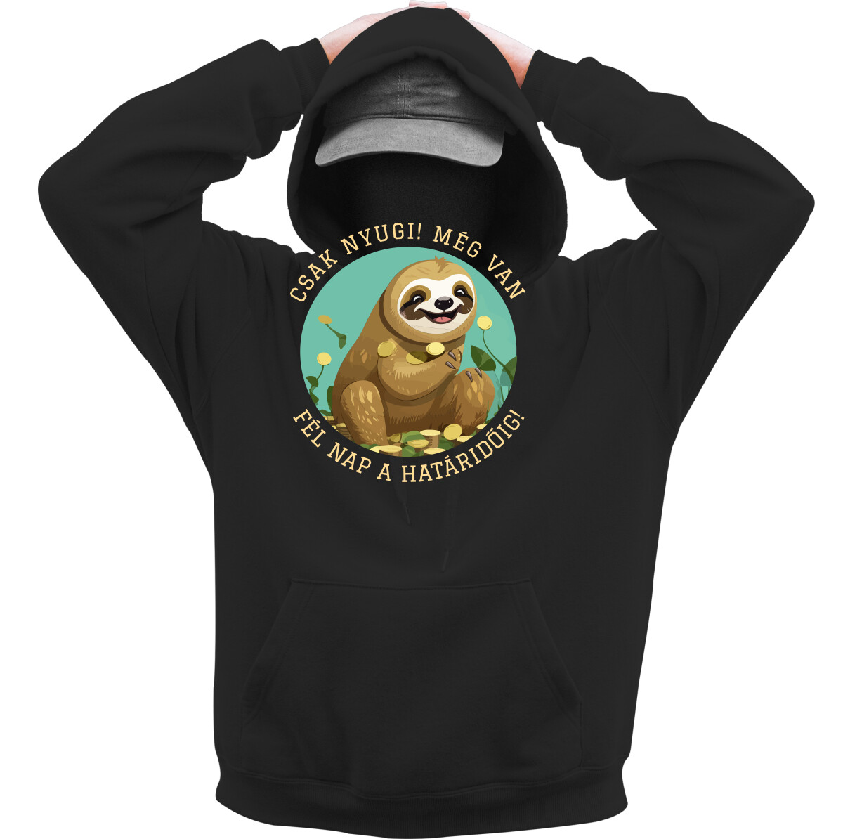 Kapucnis belebújós pulóver