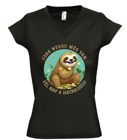 Női V nyakú póló