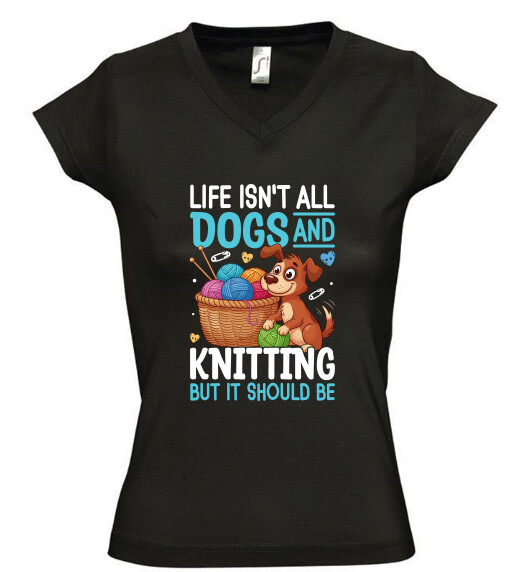 Női V nyakú póló