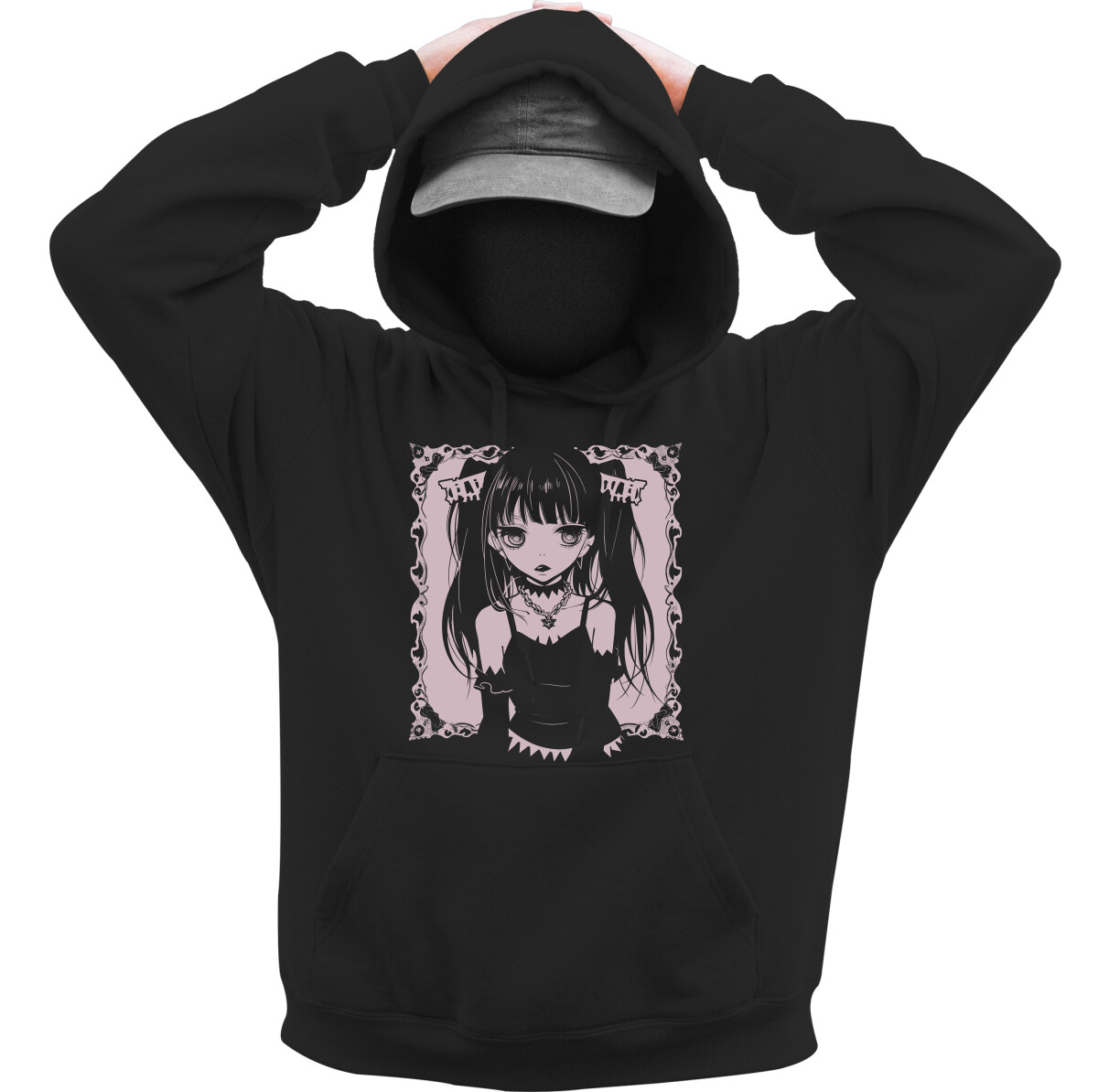 Kapucnis belebújós pulóver