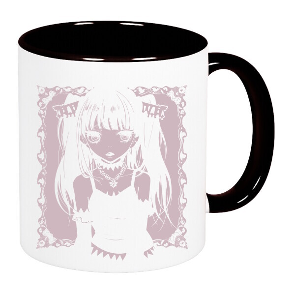 Színes fülű és belsejű bögre