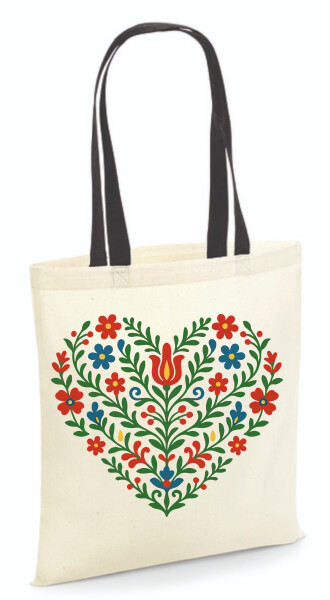 Vászontáska - színes fülű 