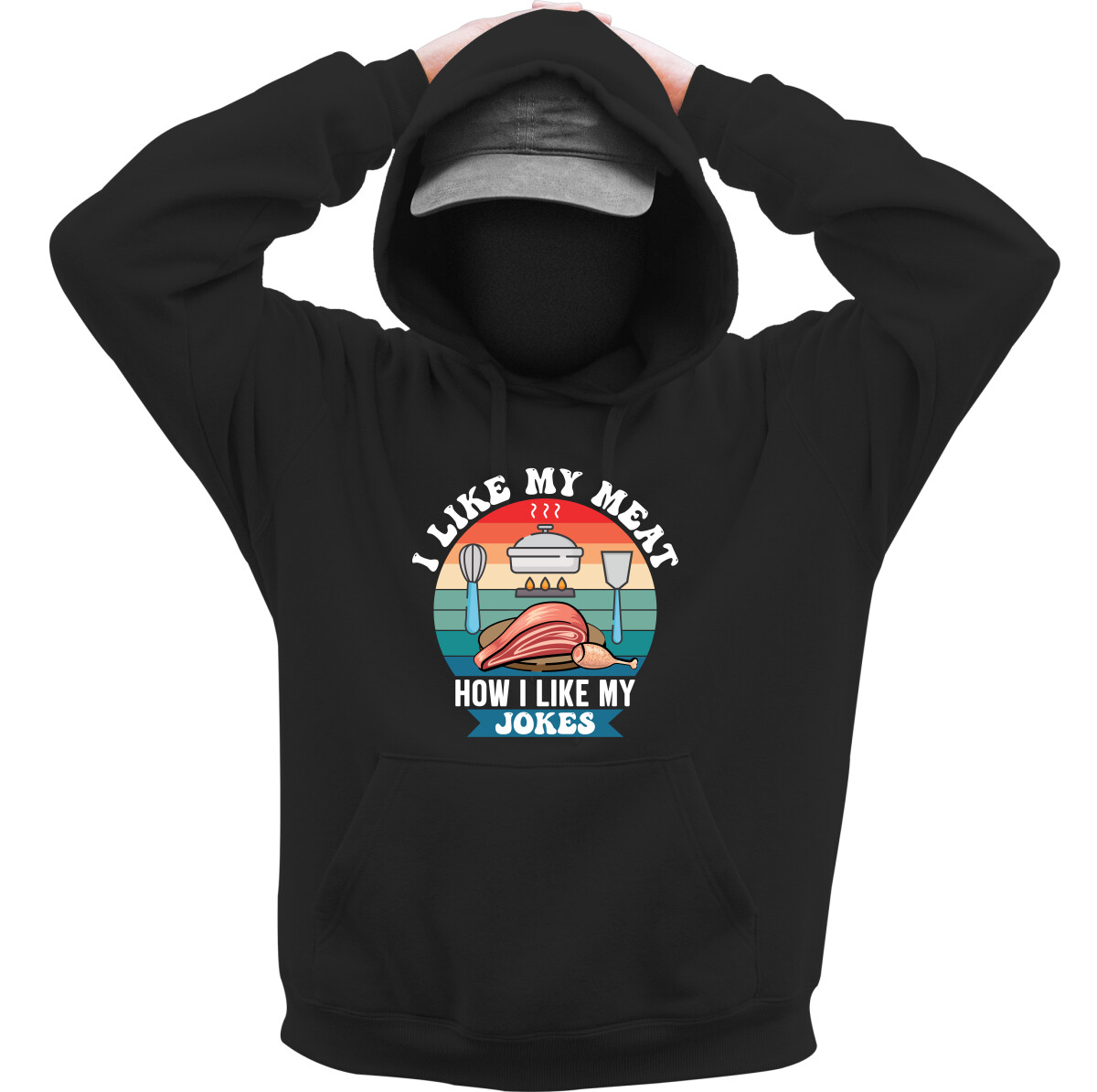 Kapucnis belebújós pulóver