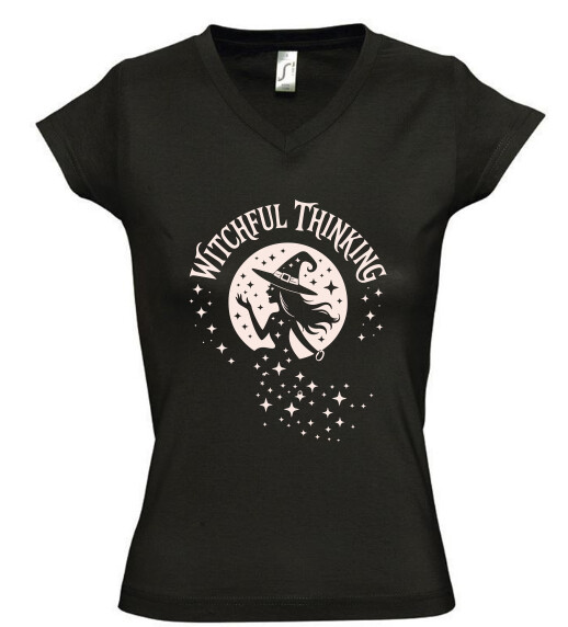 Női V nyakú póló