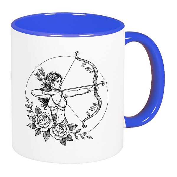 Színes fülű és belsejű bögre