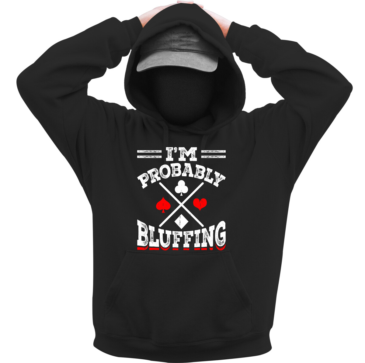 Kapucnis belebújós pulóver