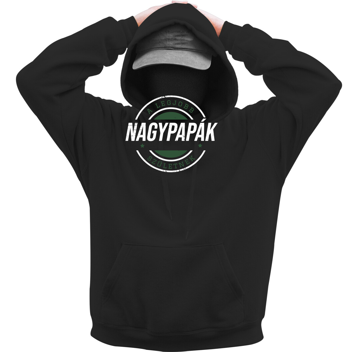 Kapucnis belebújós pulóver