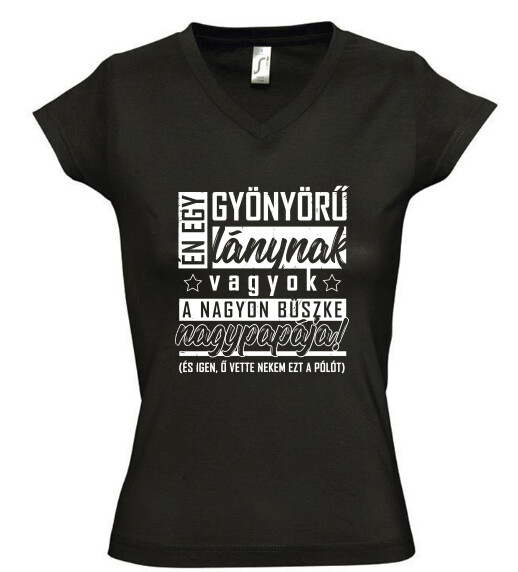 Női V nyakú póló