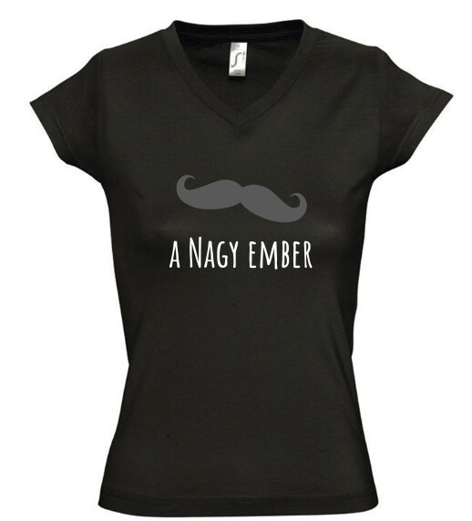 Női V nyakú póló