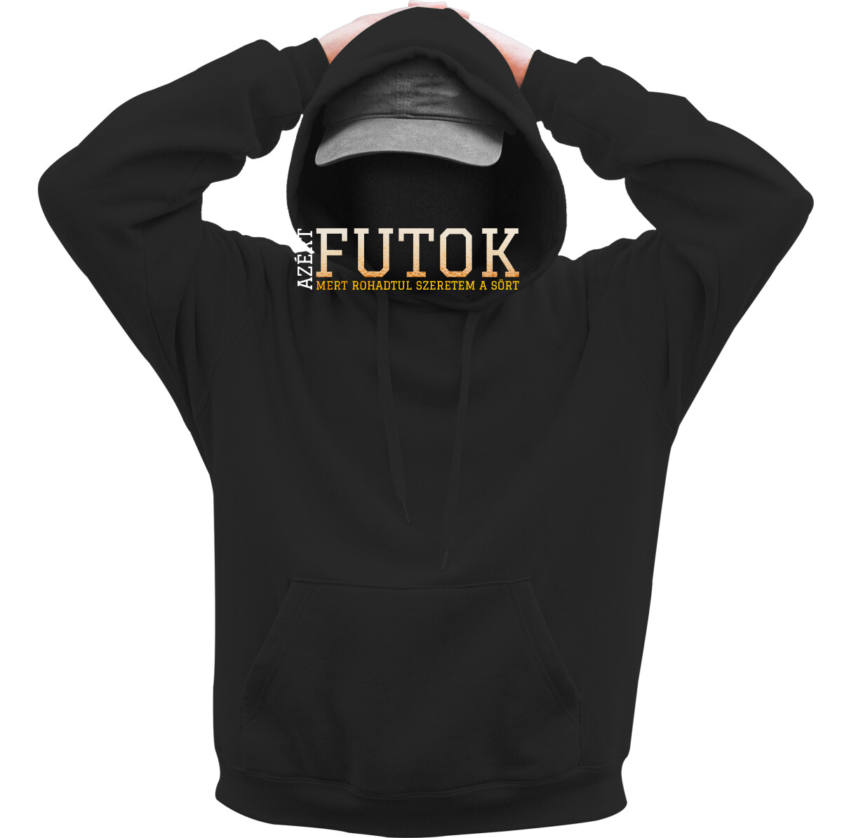 Kapucnis belebújós pulóver