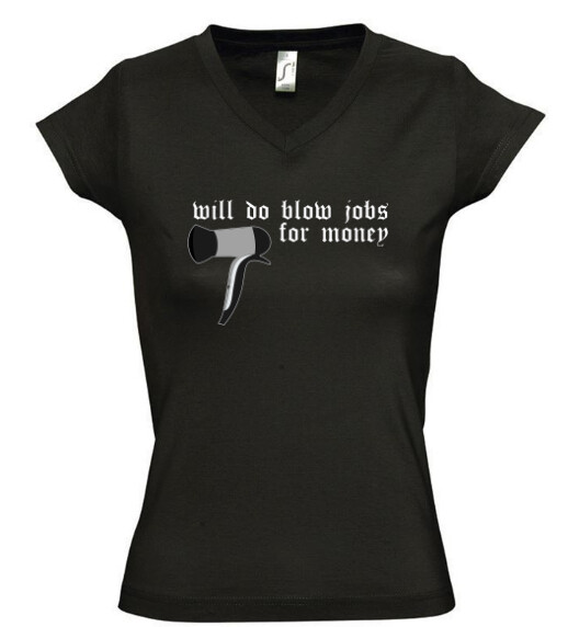 Női V nyakú póló