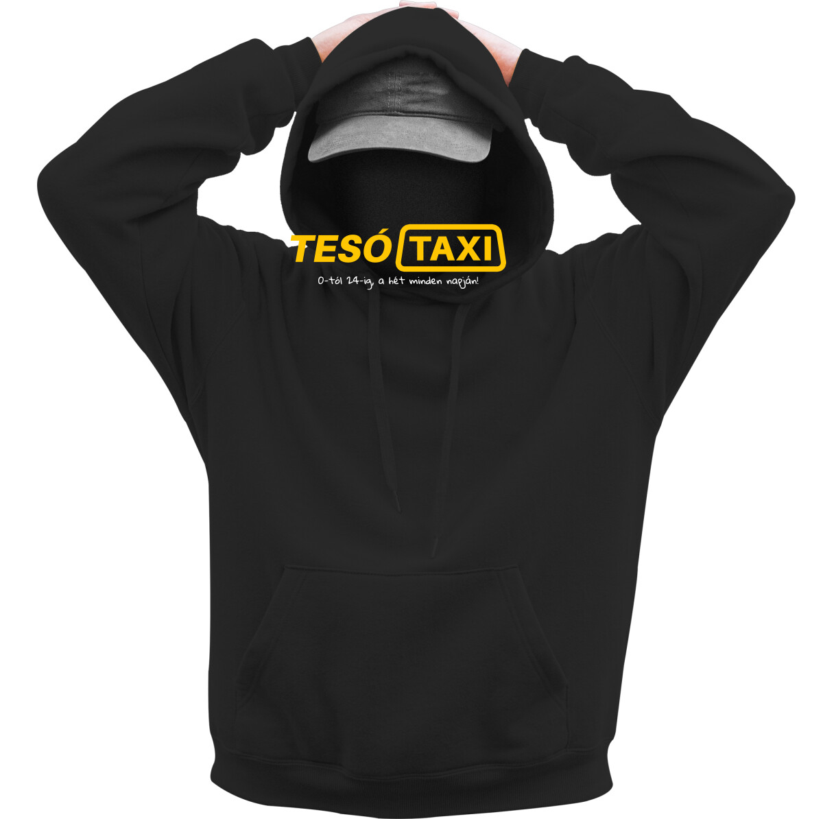 Kapucnis belebújós pulóver