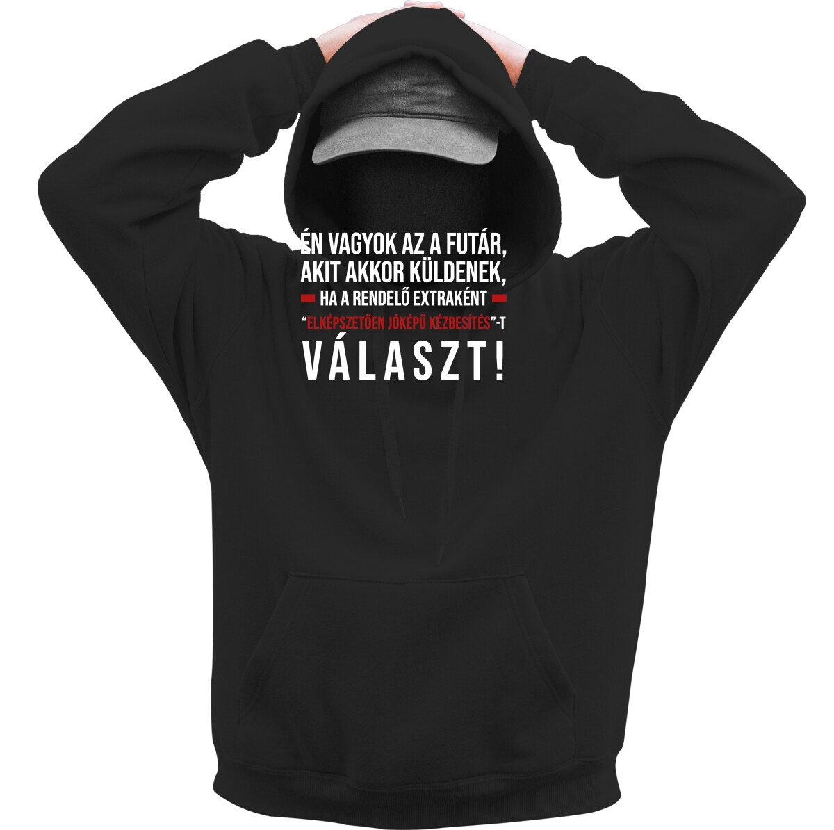 Kapucnis belebújós pulóver