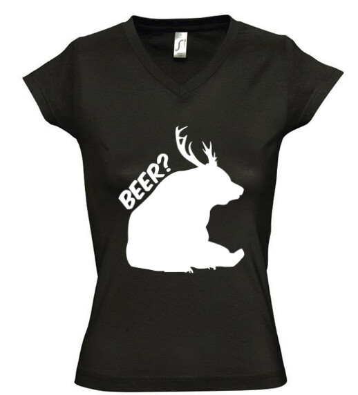 Női V nyakú póló