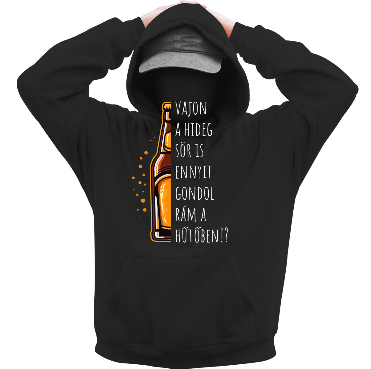 Kapucnis belebújós pulóver