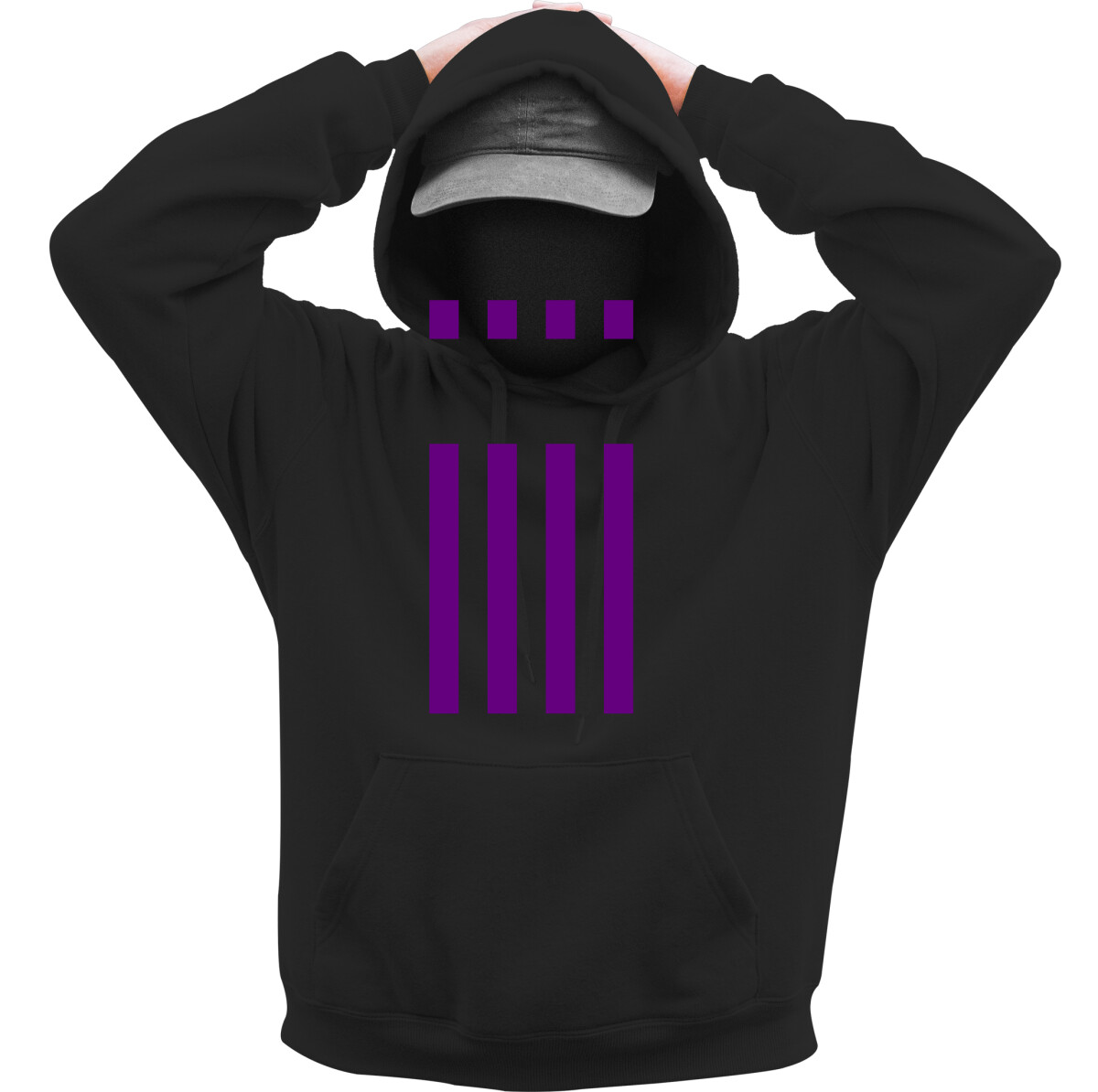 Kapucnis belebújós pulóver