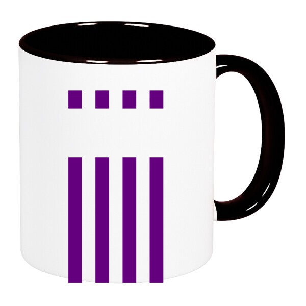 Színes fülű és belsejű bögre