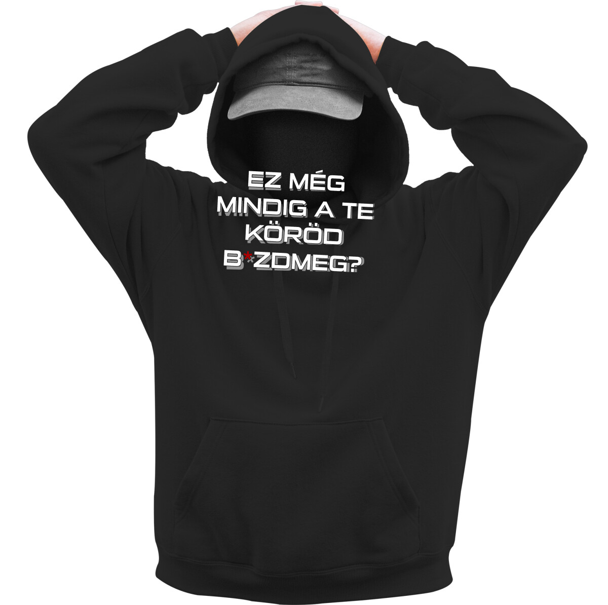 Kapucnis belebújós pulóver