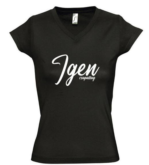 Női V nyakú póló