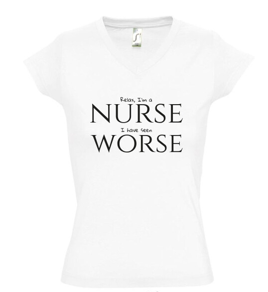 Női V nyakú póló