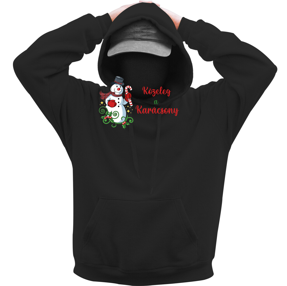 Kapucnis belebújós pulóver