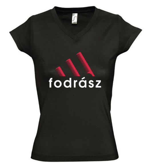 Női V nyakú póló