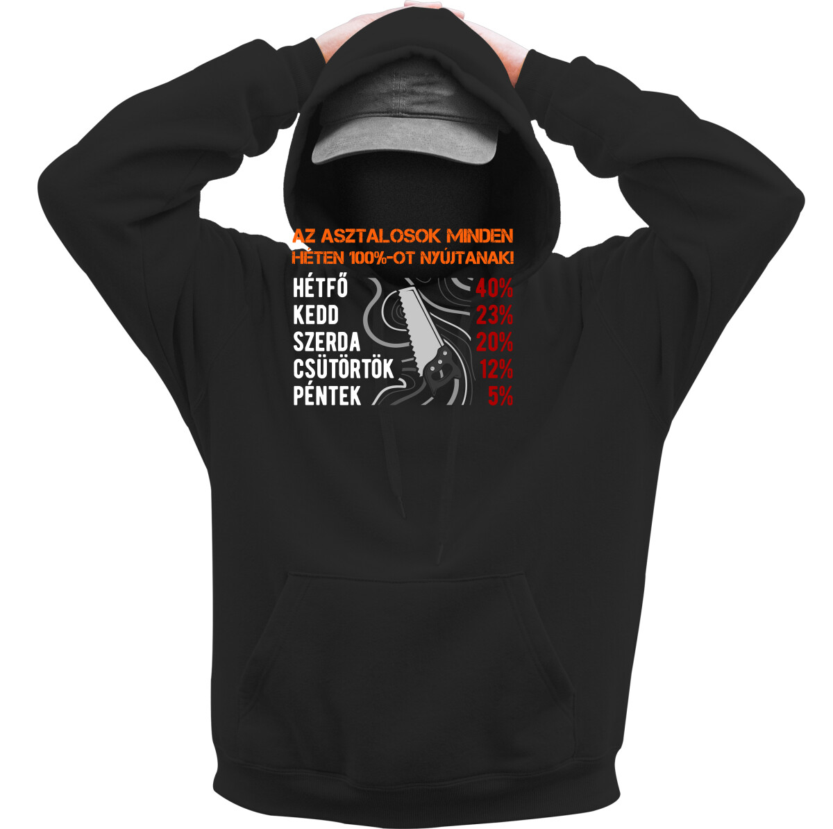 Kapucnis belebújós pulóver