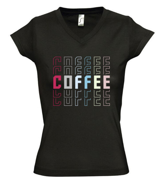 Női V nyakú póló