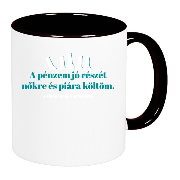 Színes fülű és belsejű bögre