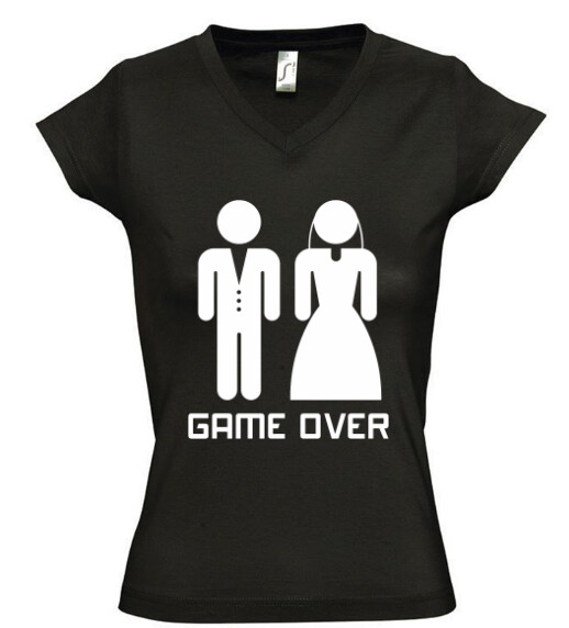 Női V nyakú póló