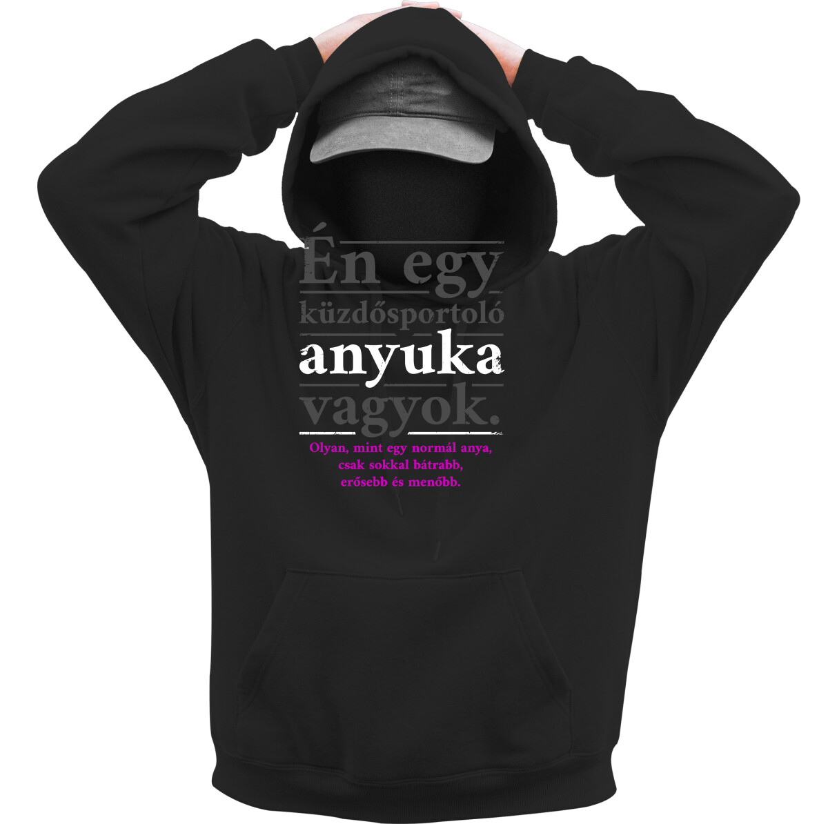 Kapucnis belebújós pulóver