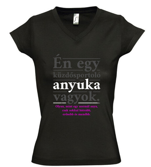 Női V nyakú póló