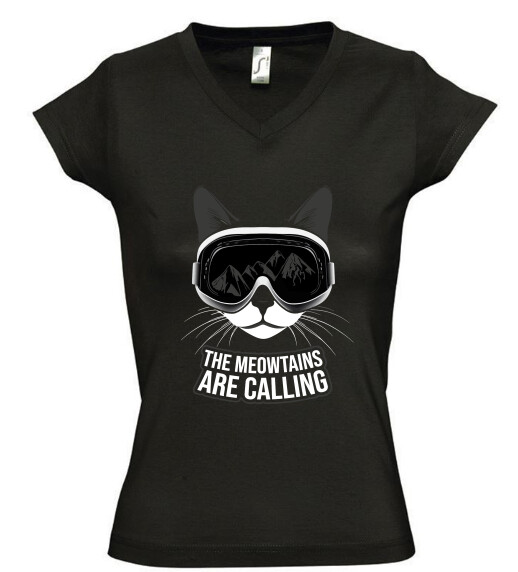 Női V nyakú póló