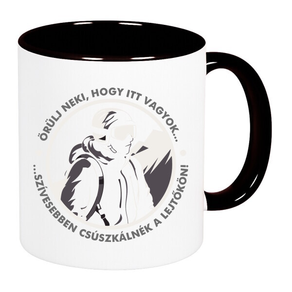 Színes fülű és belsejű bögre