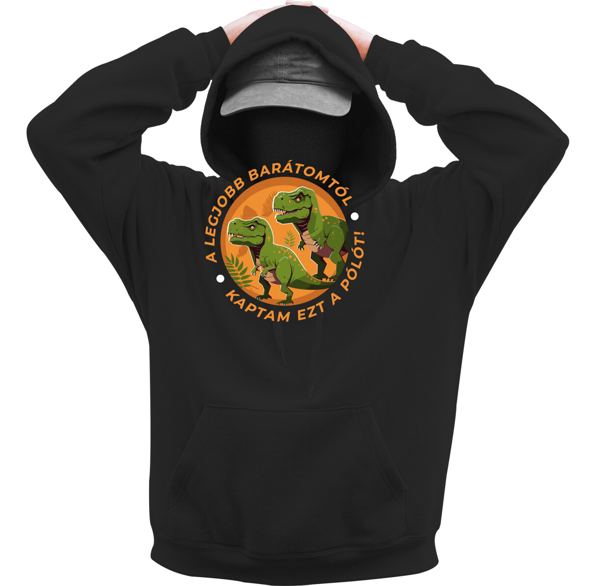 Kapucnis belebújós pulóver