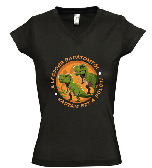 Női V nyakú póló